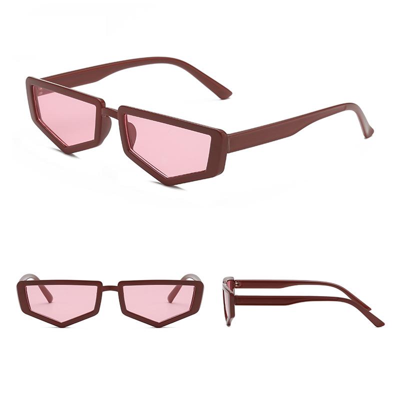 New personalized retro polygonal small frame sunglasses men's and women's trend street shot glasses concave sunglasses S