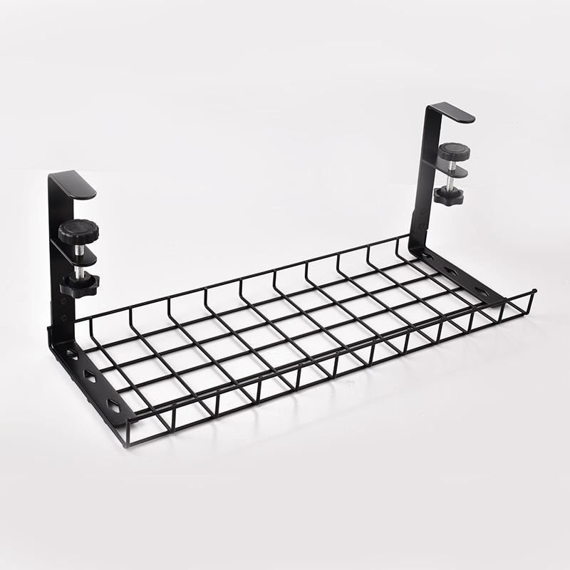 Under-Desk Cable Management Tray & Power Strip Organizer