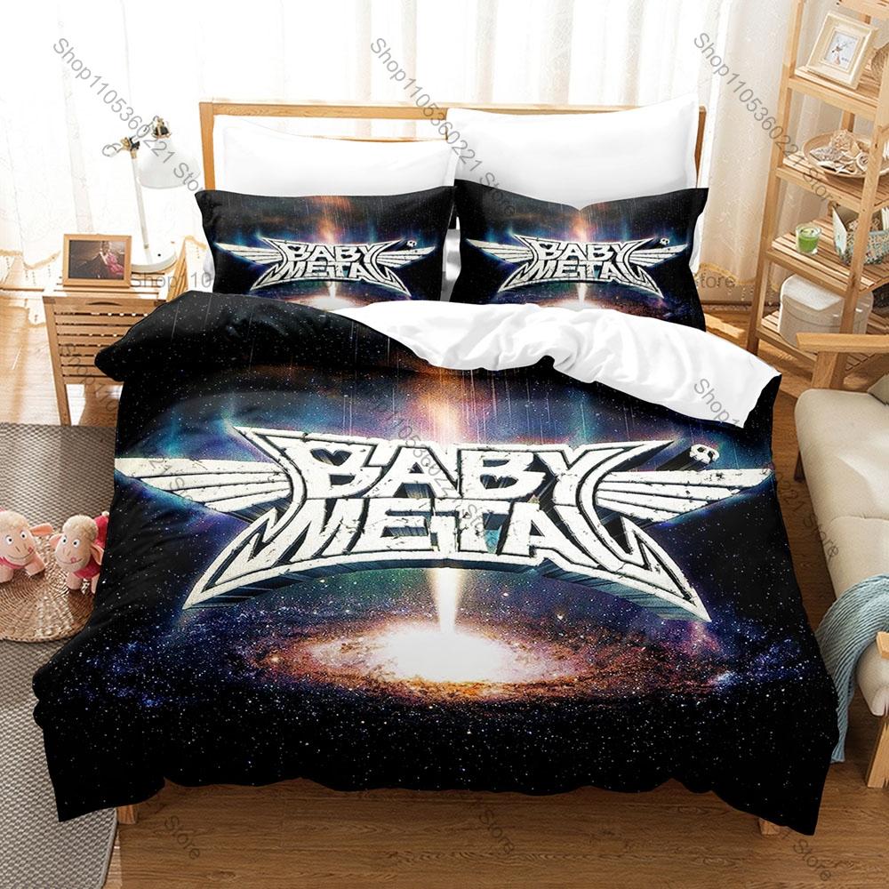 Personality Babymetal Band Printed Bedding Set New Soft Skin Friendly Duvet Cover Pillowcase Comfortable Bedroom Bed Linens Home