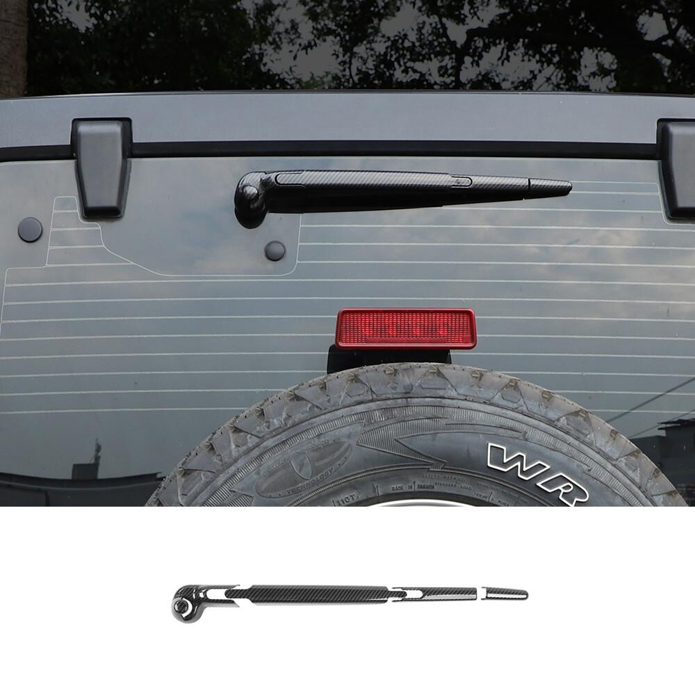 Rear Window Windshield Wiper Cover Trim Bezels For Jeep Wrangler JK 07-17 Carbon