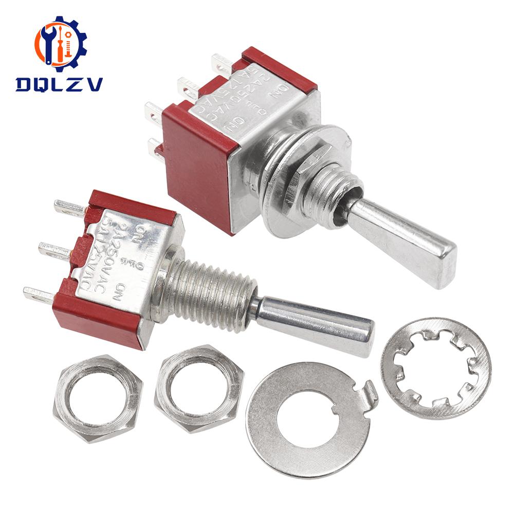 SH T80-T Series Flat Handle 6.35mm Panel Mount Mini Toggle Switch For RC Model Remote Controlller