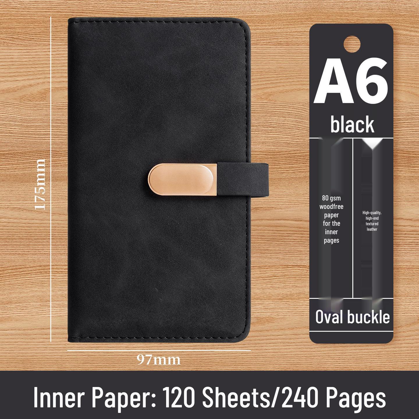 

A6 Custom Buckle High-Value Notebook: Portable Office, Learning, and Accounting Pocket Notebook