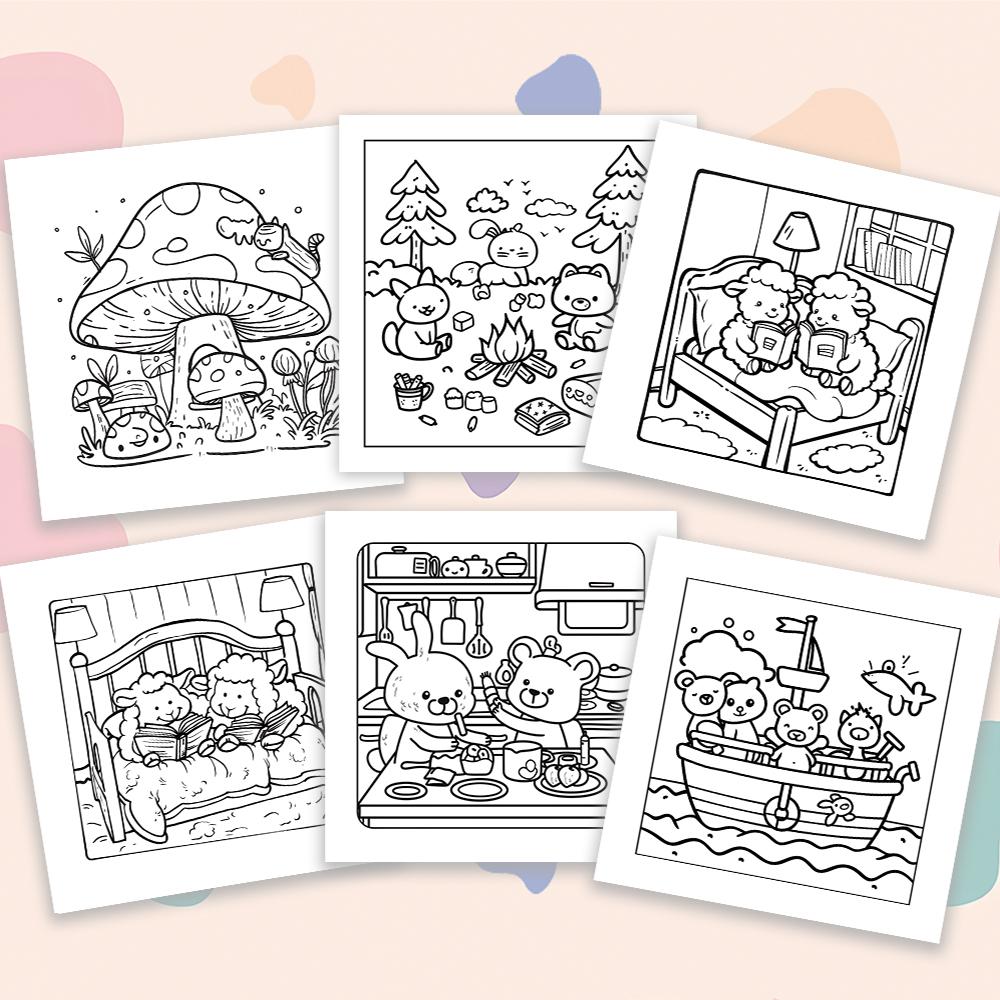 Carte de colorat drăguță, 30 de coli modele diferite 8,3x8,3'' 100gsm, relaxantă și de detensionare, cadouri pentru Ziua Îndrăgostiților, Paște