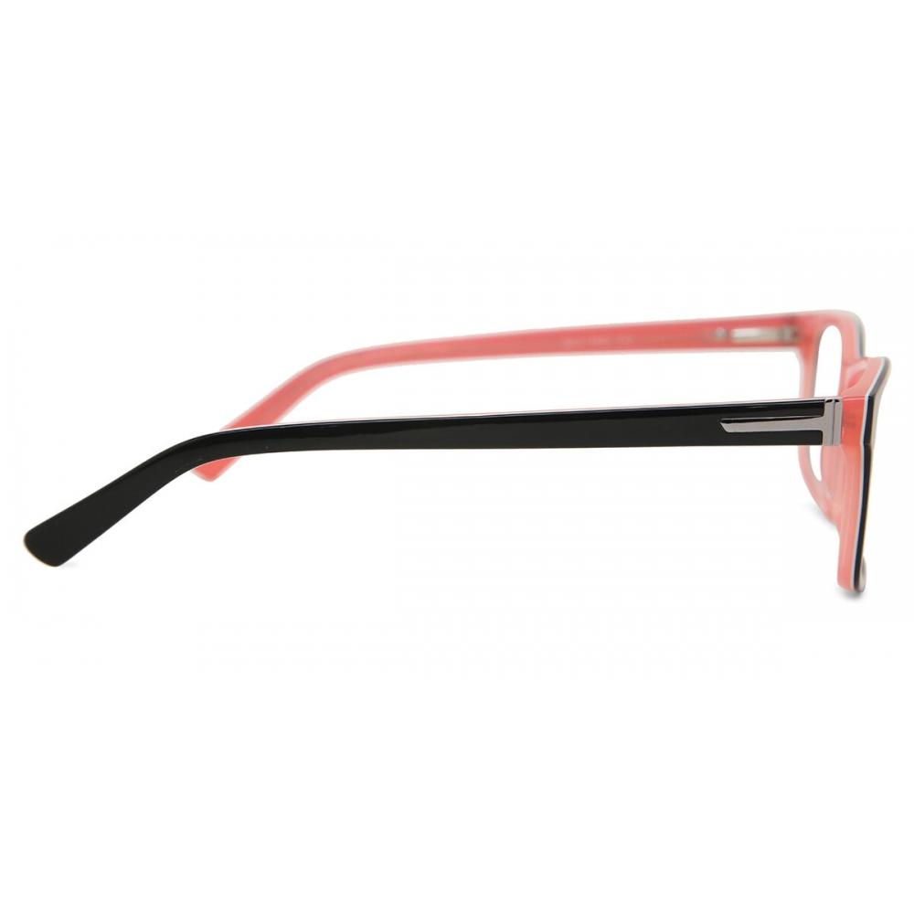 Full Rim Rectangle Black On Peach Smartbuy collectiOn Chakaia A56d fashiOn Unisex Eyeglasses