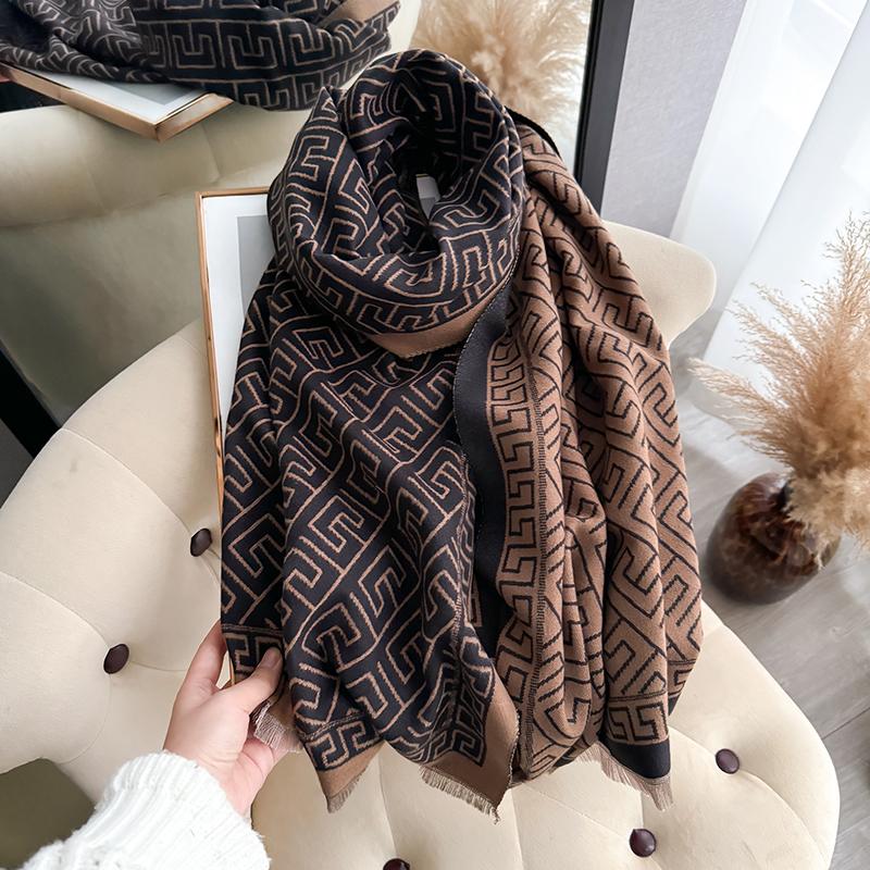 Winter Warm Cashmere Scarf for Women Luxury Pashmina Blanket Thick Shawl Wrap Neckerchief Fashion Bufanda Echarpe Poncho 
