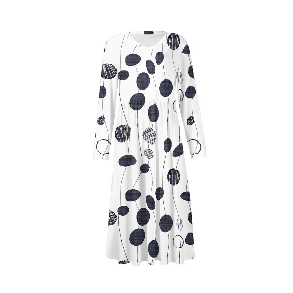 Women's Fashion Dress Spring V-neck Long Sleeve Dress