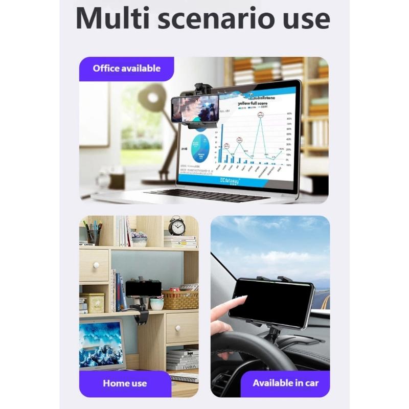 Easy To Use Car Phone Holder Single Hand Operate Fast Install Removal Vehicle Mount ABS Bracket For Driving Safety