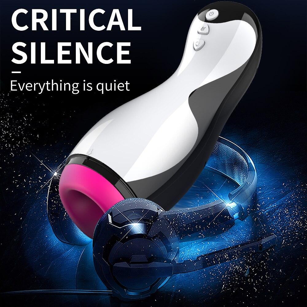 Sexspielzeug für Erwachsene, automatischer, beheizbarer Vaginal-Masturbationsbecher mit Saugnapf für echten Blowjob, männliches Masturbator-Spielzeug