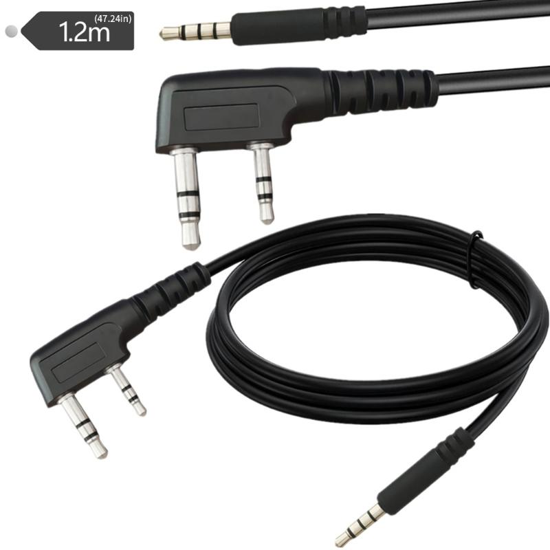 PTT Allowed K Headsets to 3.5mm Adapters Cord Walkies Talkies Sound Cable for External Speaker Use In Restaurants & Vehicles