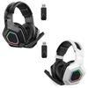 Gaming Headsets with Microphone Led Light Stereo Bass Surround 2.4Ghz Bluetooth-compatible Headphone for Laptop Desktop