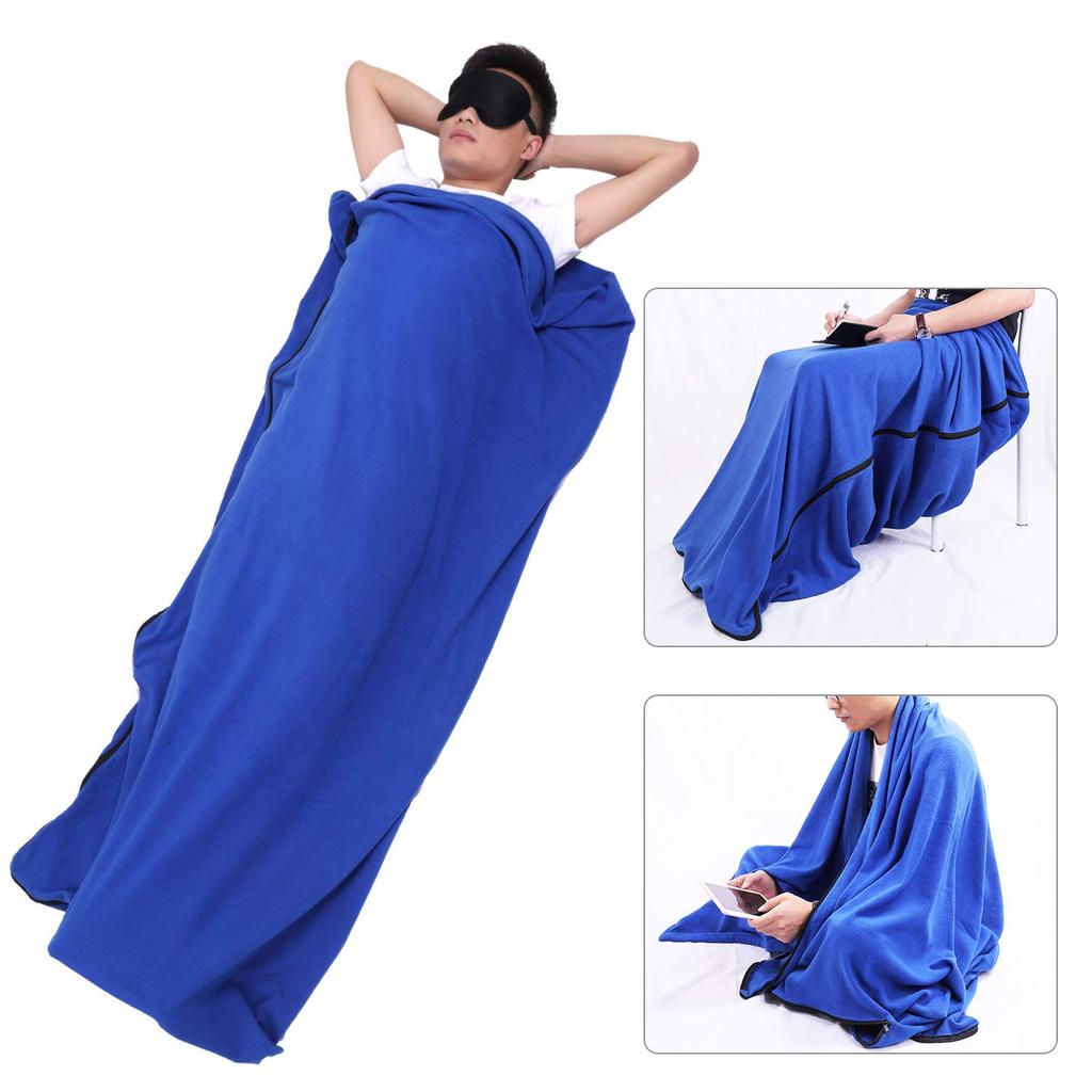 Innenschlafsack, Fleecedecke, Groß, Warm, Multifunktional, Knieabdeckung, Draußen, Innengebrauch, Schlafen im Auto, Waschbar, Mit Reißverschluss,