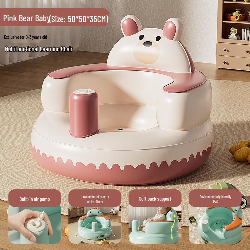 Cartoon Baby Inflatable Sofa: Portable, Anti-Fall, PVC Learning Seat