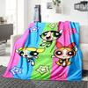 1pc Powerpuff3 Blanket, Gift, for Men and Women, Soft Blanket, Good for Sofa Bed Couch Travel, Lightweight Flannel Blanket