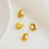 Vergoldete runde Perlenblumen-Verbinder-Halsketten-Endanhänger für DIY-Schmuck