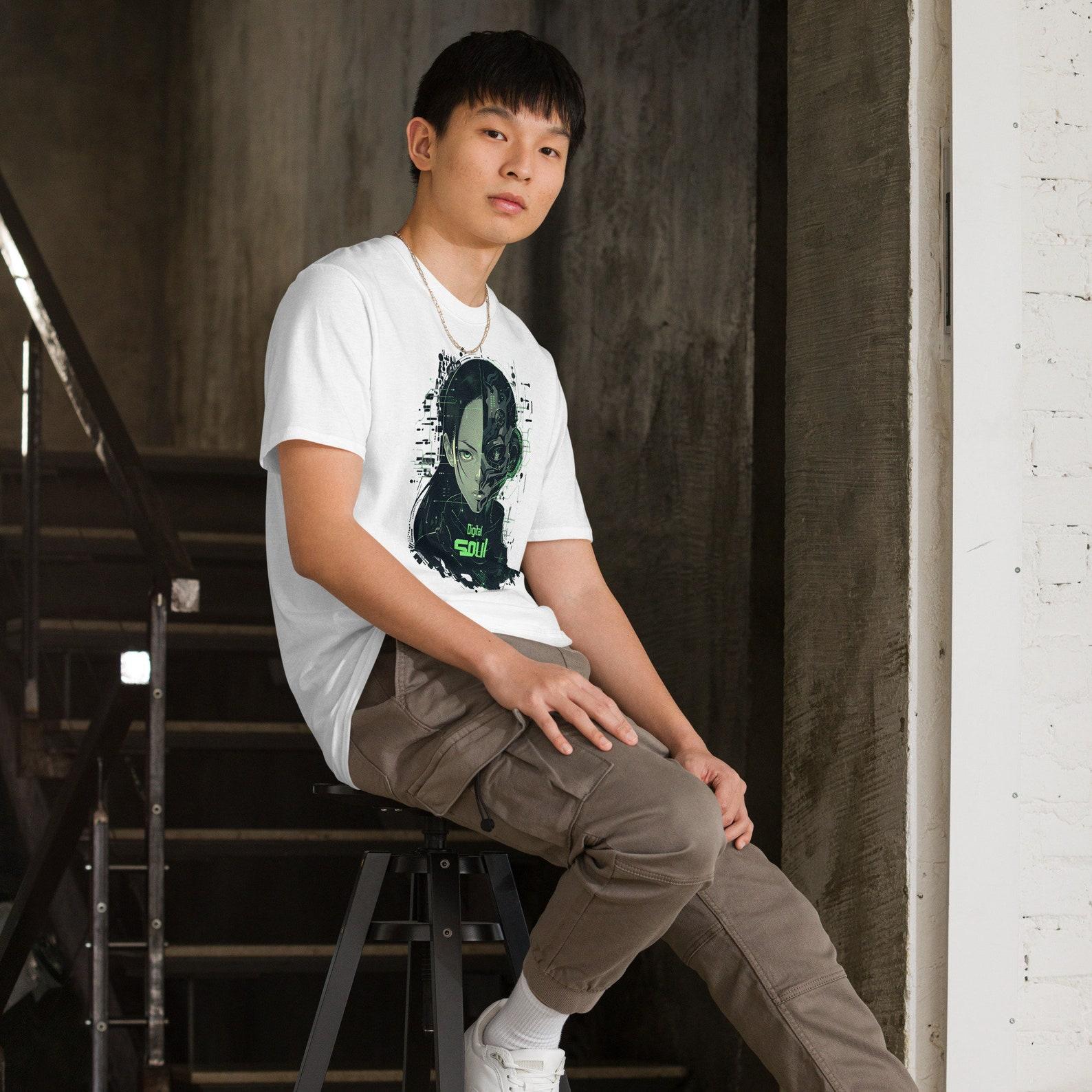 Anime Cyborg T-Shirt: Digital Soul Graphic, Unisex Cyberpunk Techwear 2XL