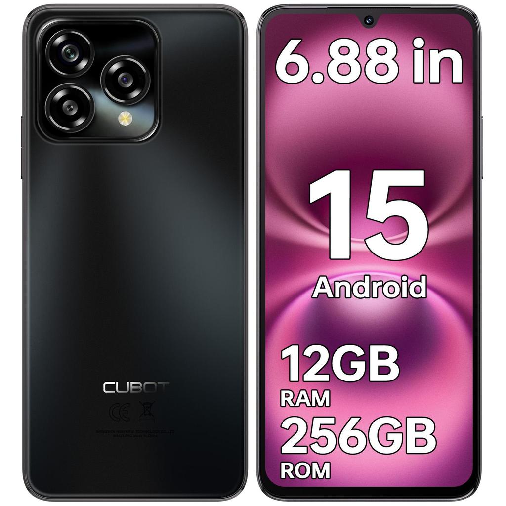 CUBOT A40 Smartphone Android 15, 12GB+256GB/1TB, 6.88" HD+ 120Hz Display, 48MP Camera, 5100mAh, 4G Dual SIM/Face ID/OTG/NFC/GPS/Dual Speakers