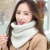 Women's Knitted Wool Snood: Winter Warm Solid Color Neck Warmer & Protector for Students and Couples