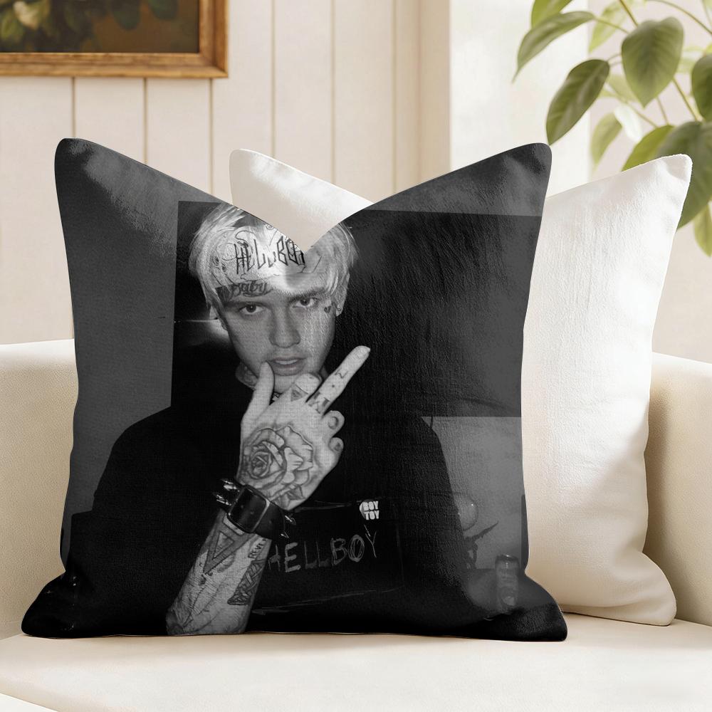 Rapper Llil Peep Cushion Cover Natural Linen Double Sided Print Throw Pillow Case for Sofa Couch Home Decor