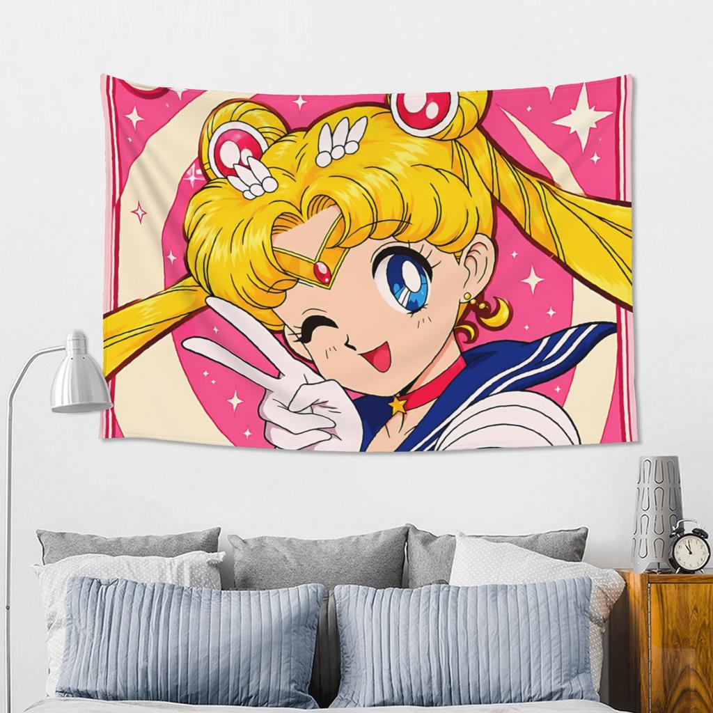 Cutecore Sailor Moons Tapestry Bedroom Decoration Wall Hanging Blanket Tapestry Cool Stuff For Room