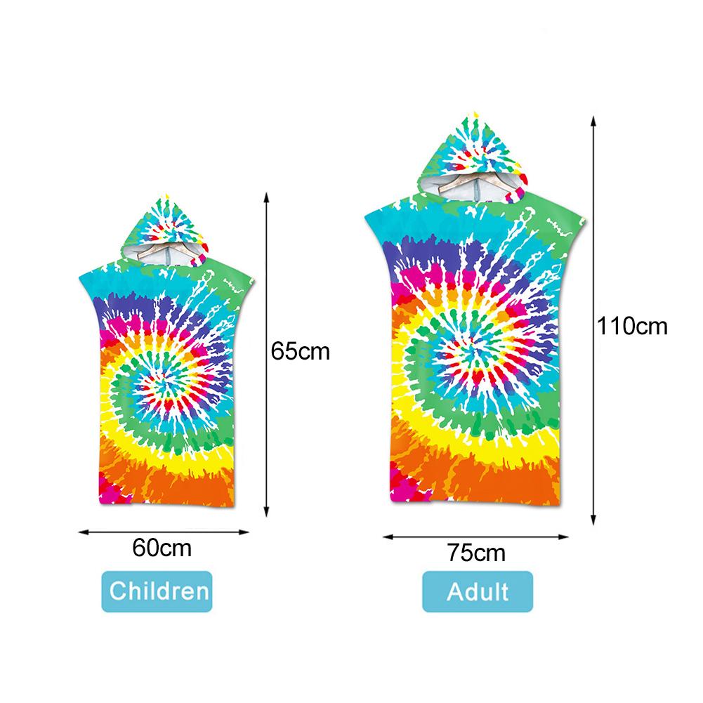 Microfiber Fabric Child Adult Bath Towels Beach Towel Changing Bathrobe Cloaks Hooded Swimming Pool Gym Fitness Bath Towels