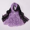 Muslim Embroidered Lace Hijab Heavy Chiffon Scarf Plain Shawl Soft Turban Head Wraps Headband Foulard Tudung Bawal