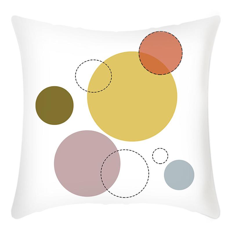 Nordic INS Style Simple Line Painted Geometric Splicing Pillow Cushion Cover