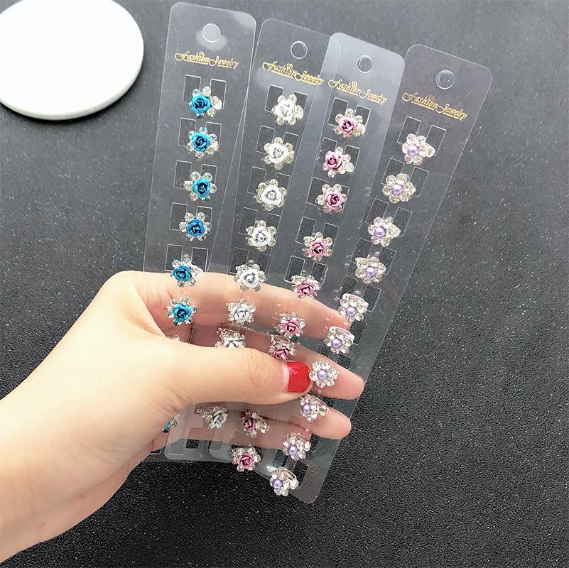Children's Day Rhinestone Beanie Clip - Mini Hair Accessory for Girls
