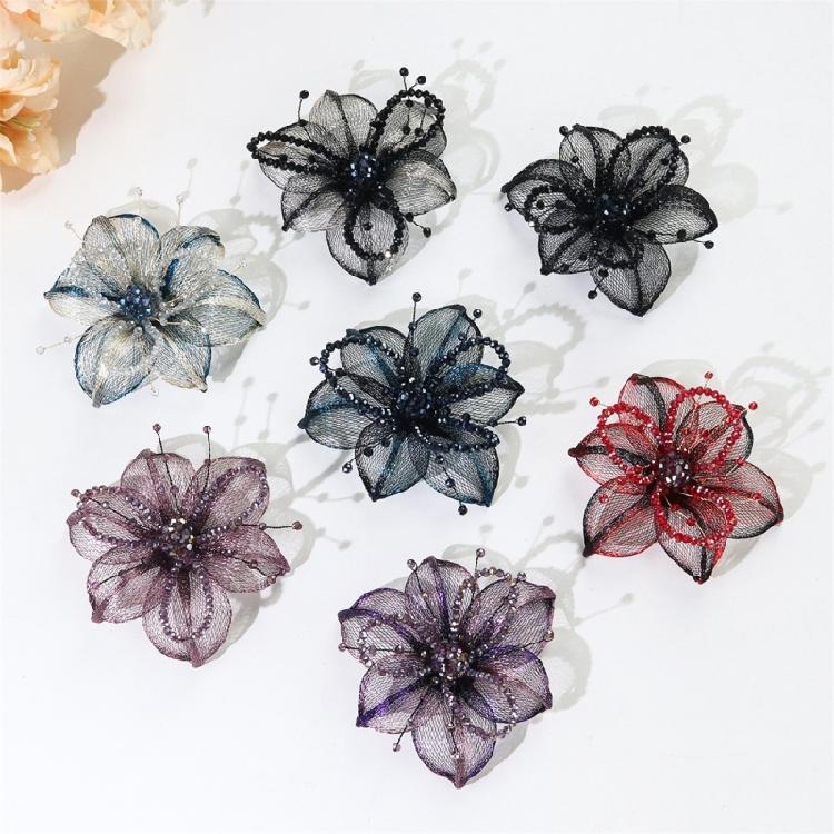 Flower Sewing Hair Clip Brooch for Wedding Dresses Artistic for Dress Wedding Bridal Dress Decorative Applique