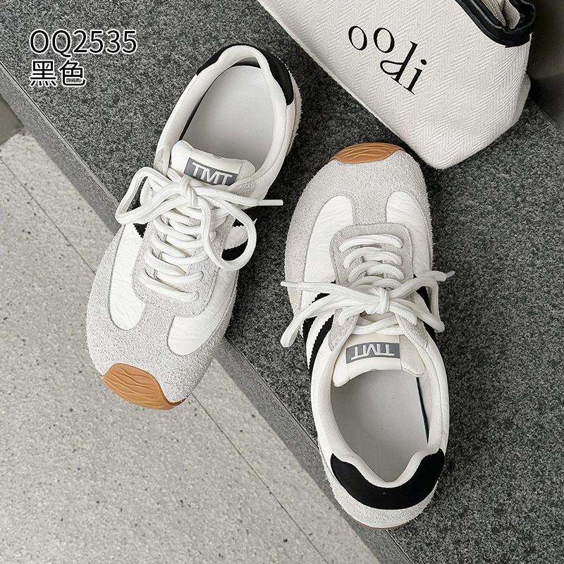 Leather Dexun shoes spring new breathable flat baseplate shoes lightweight Forrest Gump shoes