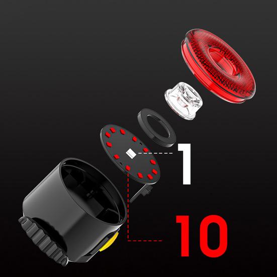 Bicycle Tail Light with Brake Sensor Waterproof USB Rechargeable Outdoor MTB Road Mountain Bike Night Riding Warning Rear Lamp