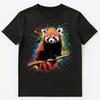 Kleurrijke Verfspat Rode Panda Kunst Grafisch Unisex T-shirt Tops T-shirts Unisex