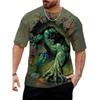 Marvel Hulk Print T-Shirt Für Männer Sommer Cartoon Tops T-Shirts Männlich Lässig Stilvoll Kurzarm Kleidung Mode Trendig Streetwear