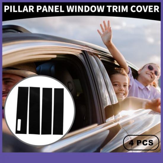 Car Pillar Window Trim Cover FOUR for Ford F-150 2015- Black