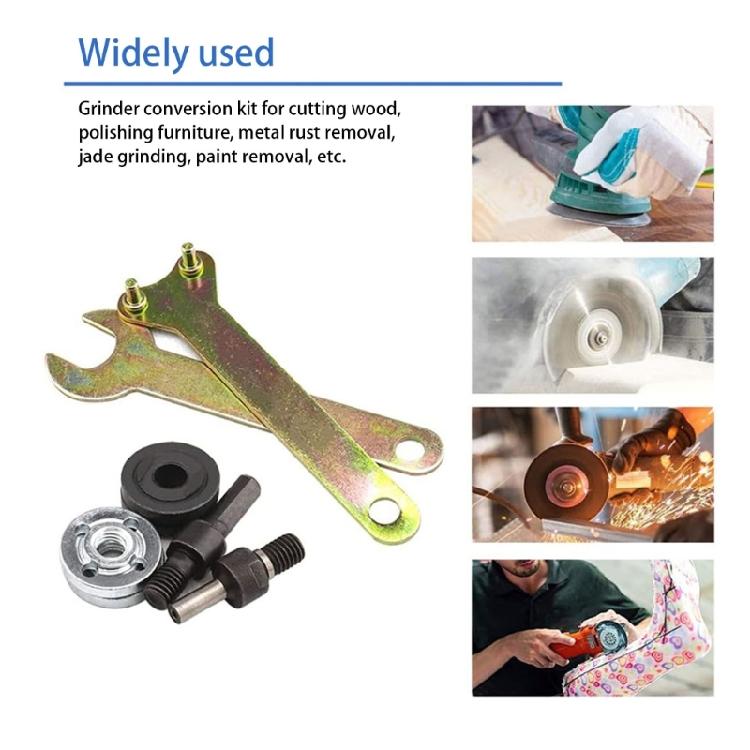 10Pcs Angled Grinder Adapter For Electric Power Drill Converters Attachment Nut Part Rod Disc Wheel Mandrel