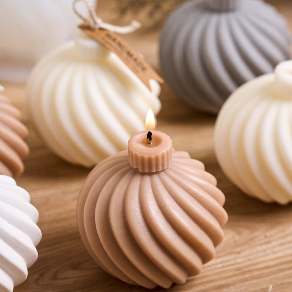 Diagonal Stripes Silicone Candle Mold DIY Scented Candles Rotate Ball Craft Molds Soap Resin Plaster Making Home Decor Supplies