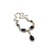 Diamond-encrusted Square Water Drop Splicing Necklace Set, Light Luxury High-end Pendant, Collarbone Chain, Exquisite Necklace Jewelry for Women