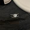 Koreanischer Stil S925 Sterling Silber Zirkon Herz Doppelring: Luxus, High-End-Design für Damen