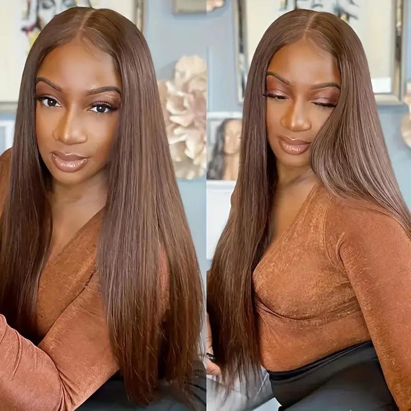 Lace Front Wig Long Straight Synthetic Hair With Side Or Center Part Heat Resistant Fiber Natural Look All Face Shapes