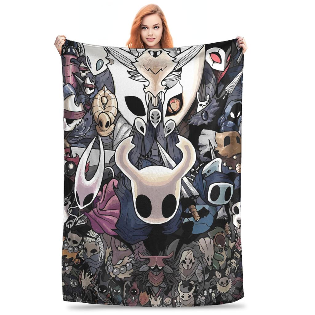 Hollow Knight Fashion Digital Printed Blanket Warm Soft Plush Throw Blanket For Students Living Room Flannel Bedspread Bed Cover