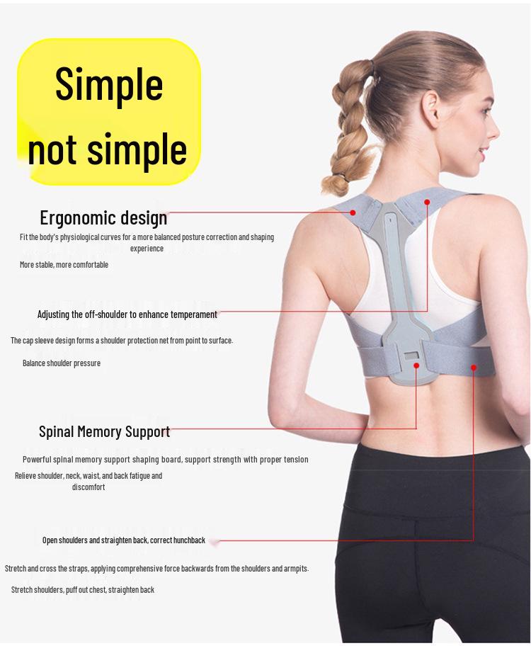 

Unisex Invisible Posture Corrector: Improves Shoulders & Back Alignment for Students, Corrects Hunchback, Promotes Beautiful Back. Size L (70-90 kg)