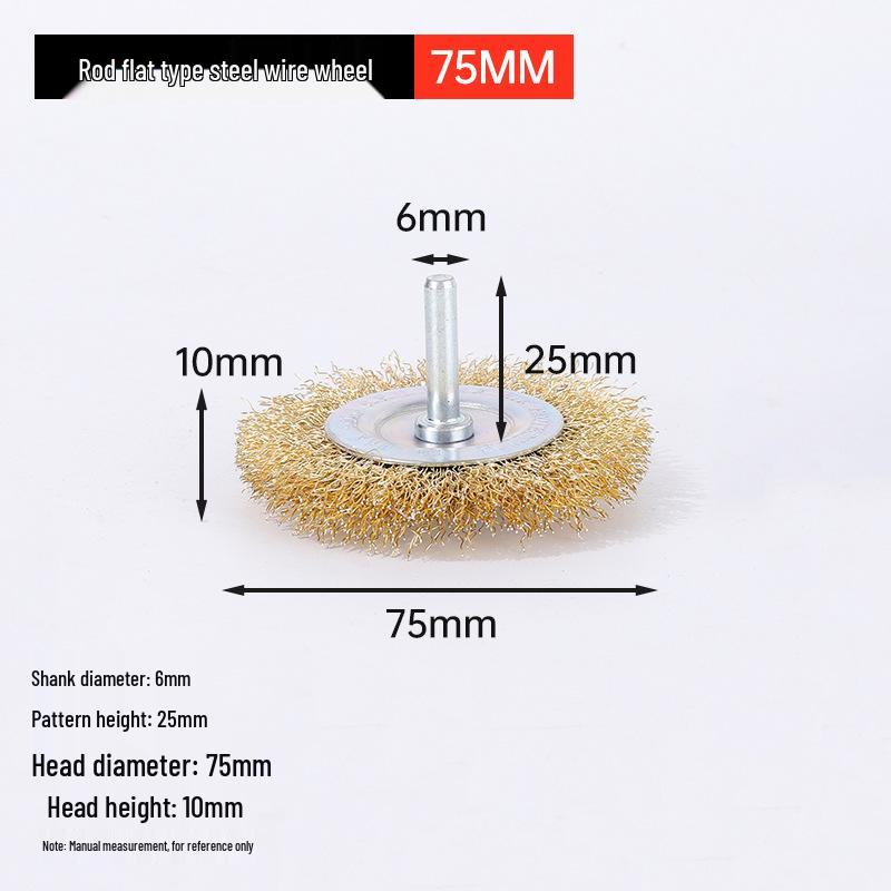 T-shaped Wire Brush: Metal Rust Removal and Polishing Tool with Round Handle