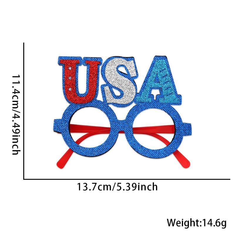 USA Patriotic Party Glasses 4th of July Red White Blue Felt Photo Booth Props Independence Day Costume Eyewear/Hair Band