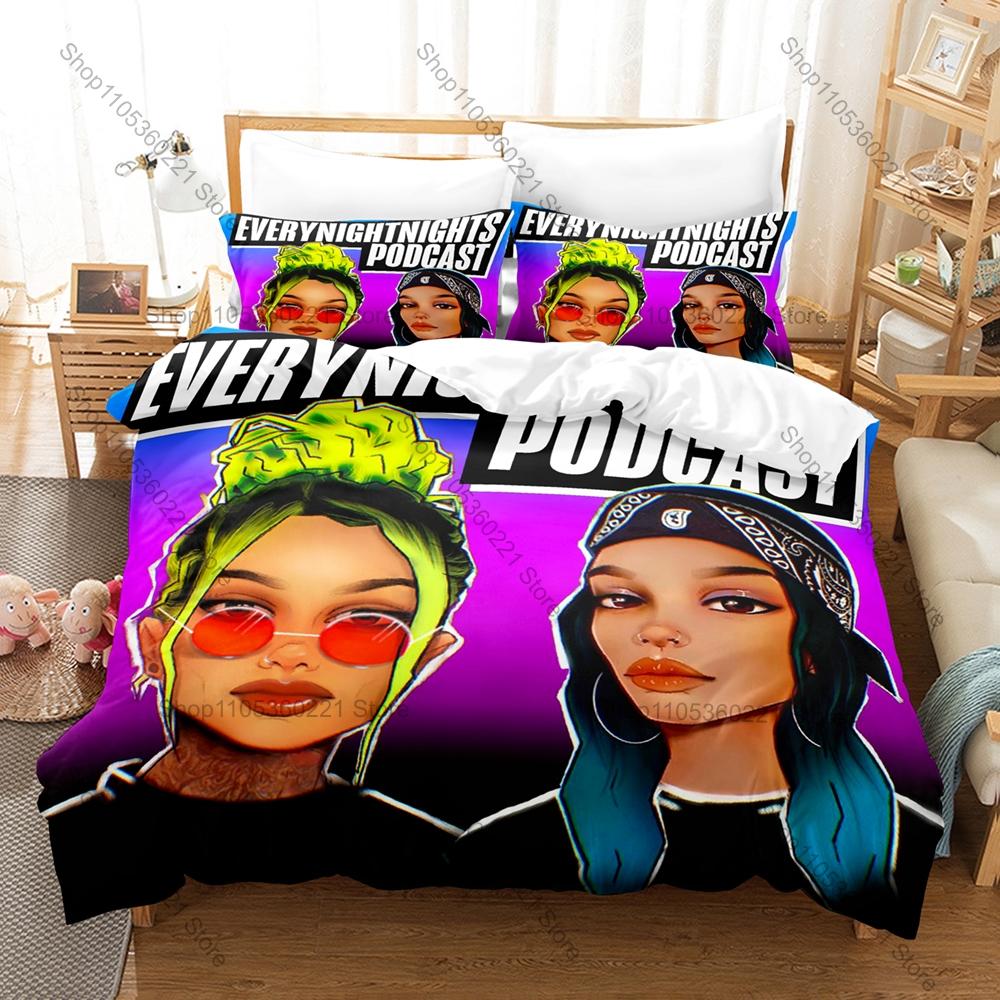 Snow Tha Product Printed Bedding Set, Duvet Cover plus 2 Pillowcases, Famous Female Rapper Style Soft Microfiber Textiles