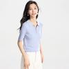 Short sleeved T-shirt with mulberry silk, polo collar, knitted sweater, women's summer high-end feeling, women's T-shirt, thin top