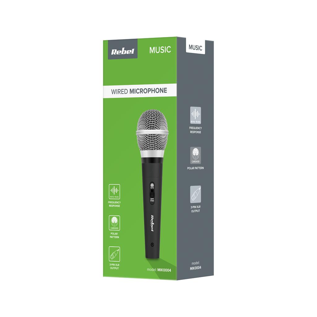 Rebel DM-525 Dynamic Microphone Bandwidth 60 Hz - 15 kHz Impedance 600 Ohm