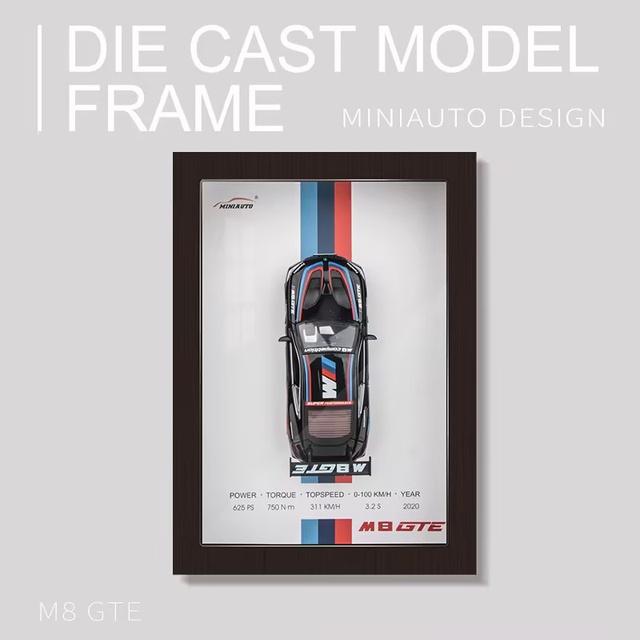 1:32 Zoll Rahmen Version Legierung Metall Sportwagen Modell Simulation 3D Rennwagen Hängendes Gemälde Sammlung Kindergeschenke Dekoration