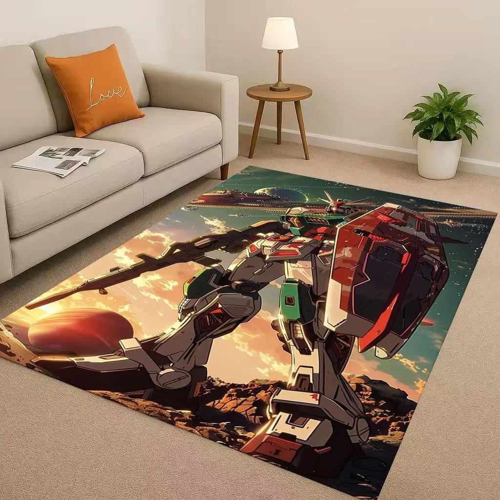 Gundam Cartoon Robot Christmas Gift Christmas Living Room Non-Slip Area Rug Carpet for Bedroom Sofa,Home Doormat Kids