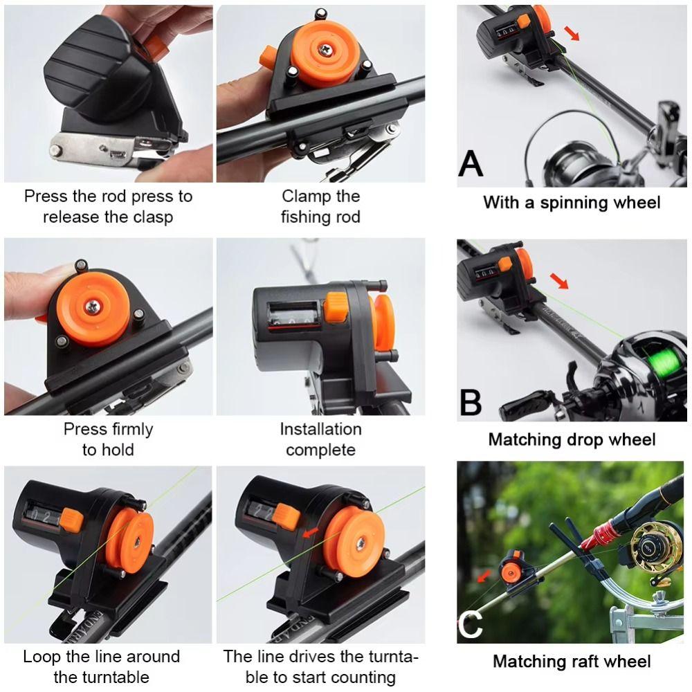 0-999M Depth Measurement Tool Universal Fishing Tackle Length Gauge Counter  Fishing Equipment