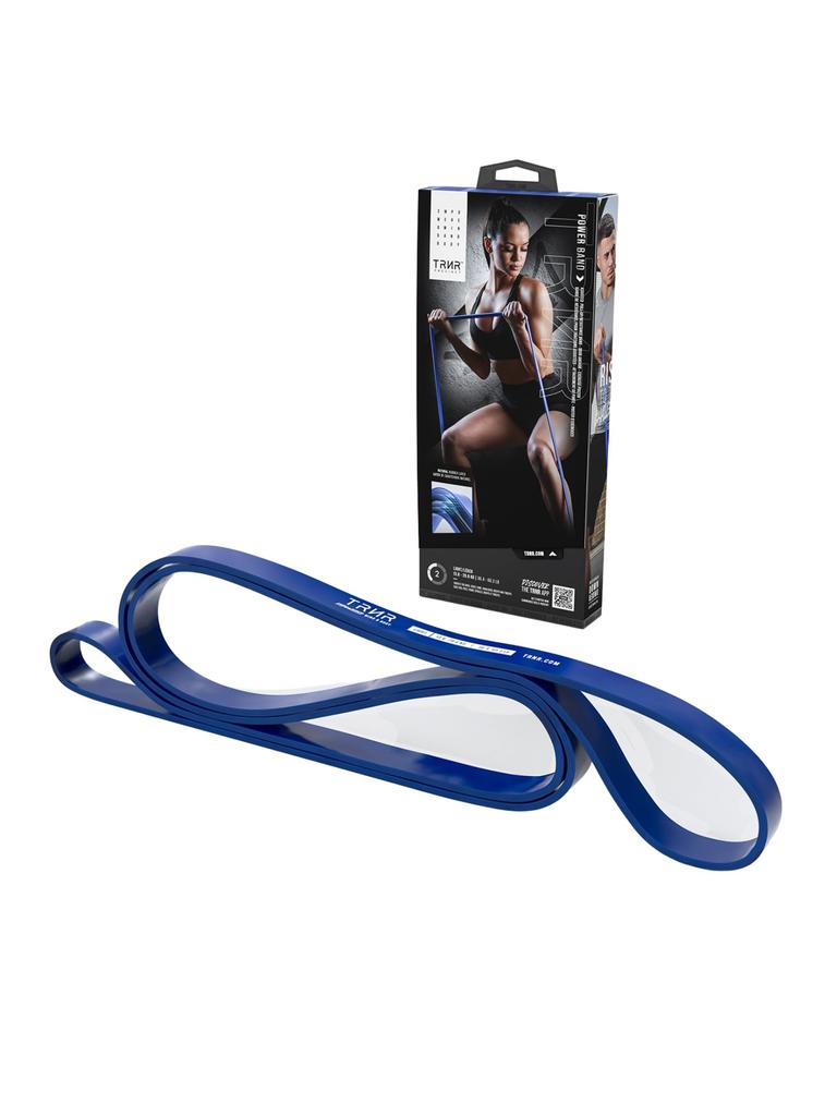 TRNR Trainer Resistance Bands, Natural Rubber, for Strength Training, Pull-Ups, Legs, and Arms, Light Blue
