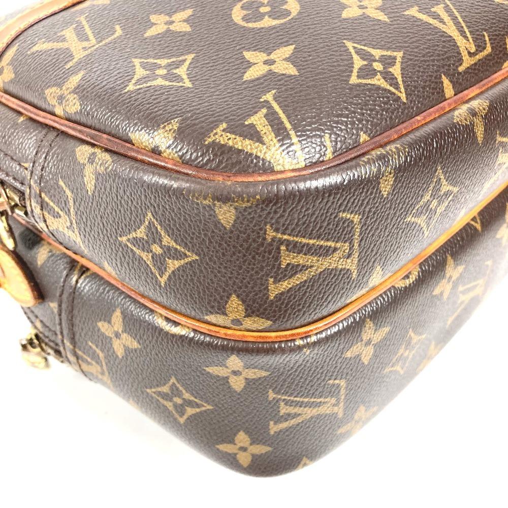 Louis Vuitton M45254 Monogram Reporter PM Crossbody Shoulder Bag Brown